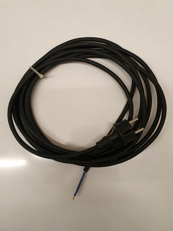 5m Gummi - Anschlussleitung mit Stecker 2 x 1,0mm2