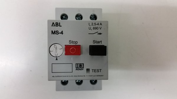 Motorschutzschalter mit Steckergehäuse  0,25-0,4 A MS-04 ABL IE3 Anbau