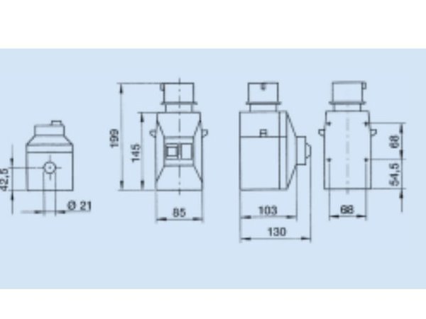 Motorschutzschalter mit Steckergehäuse 4,0-6,3 A MS25-6,3 Iskra IE3 Anbau